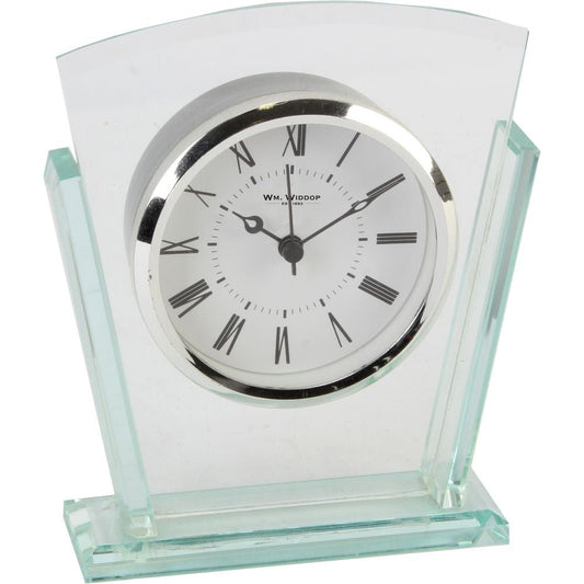2 Layered Silver Bezel Glass Mantel Clock 13.5cm - TickTockClocks