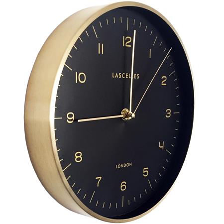 Gold Cased with Black Dial and Gold Hands 24.8cm