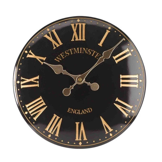 Outside-In Westminster Tower Black 12in Wall Clock