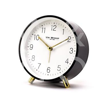 ALARM CLOCK METAL FEET LIGHT & SNOOZE - BLACK