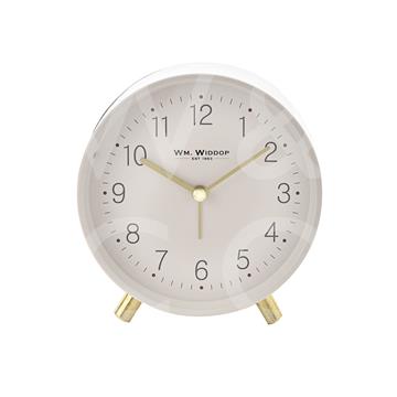ALARM CLOCK METAL FEET LIGHT & SNOOZE - WHITE