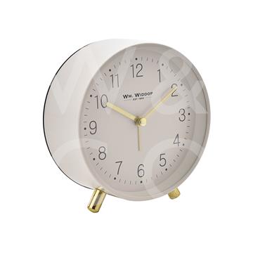 ALARM CLOCK METAL FEET LIGHT & SNOOZE - WHITE