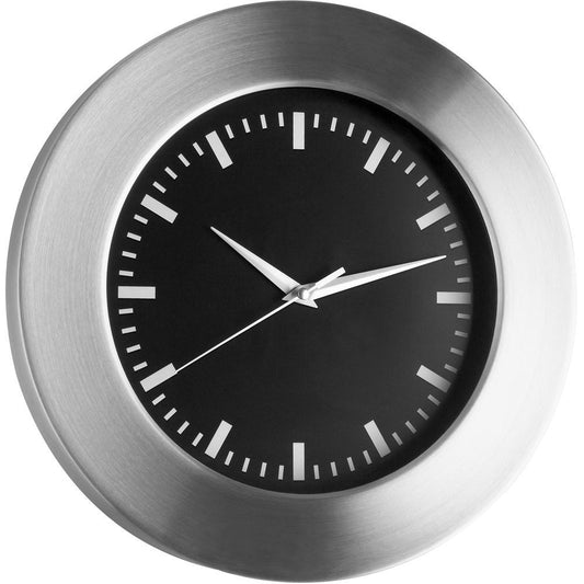 Brushed Aluminium & Glass Wall Clock 30cm