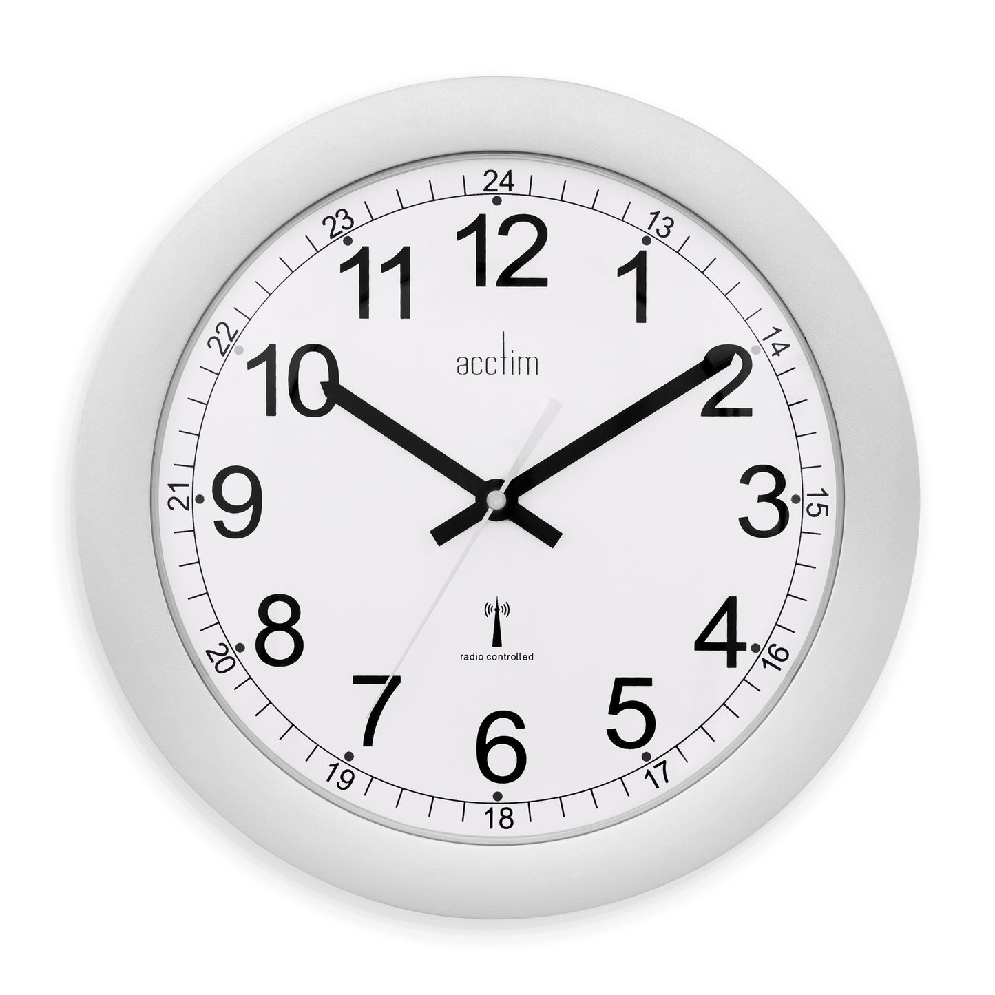 Formia Silver Radio Controlled Wall Clock 30cm