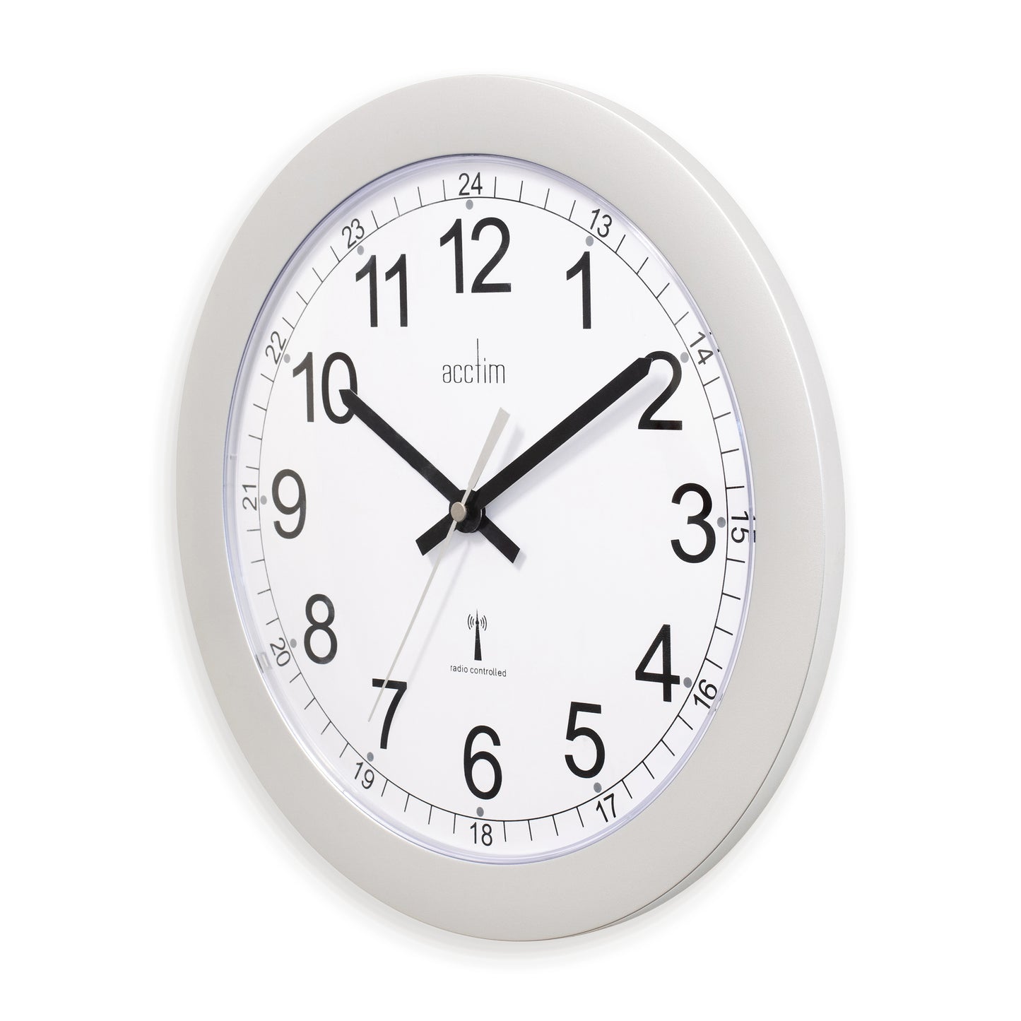 Formia Silver Radio Controlled Wall Clock 30cm