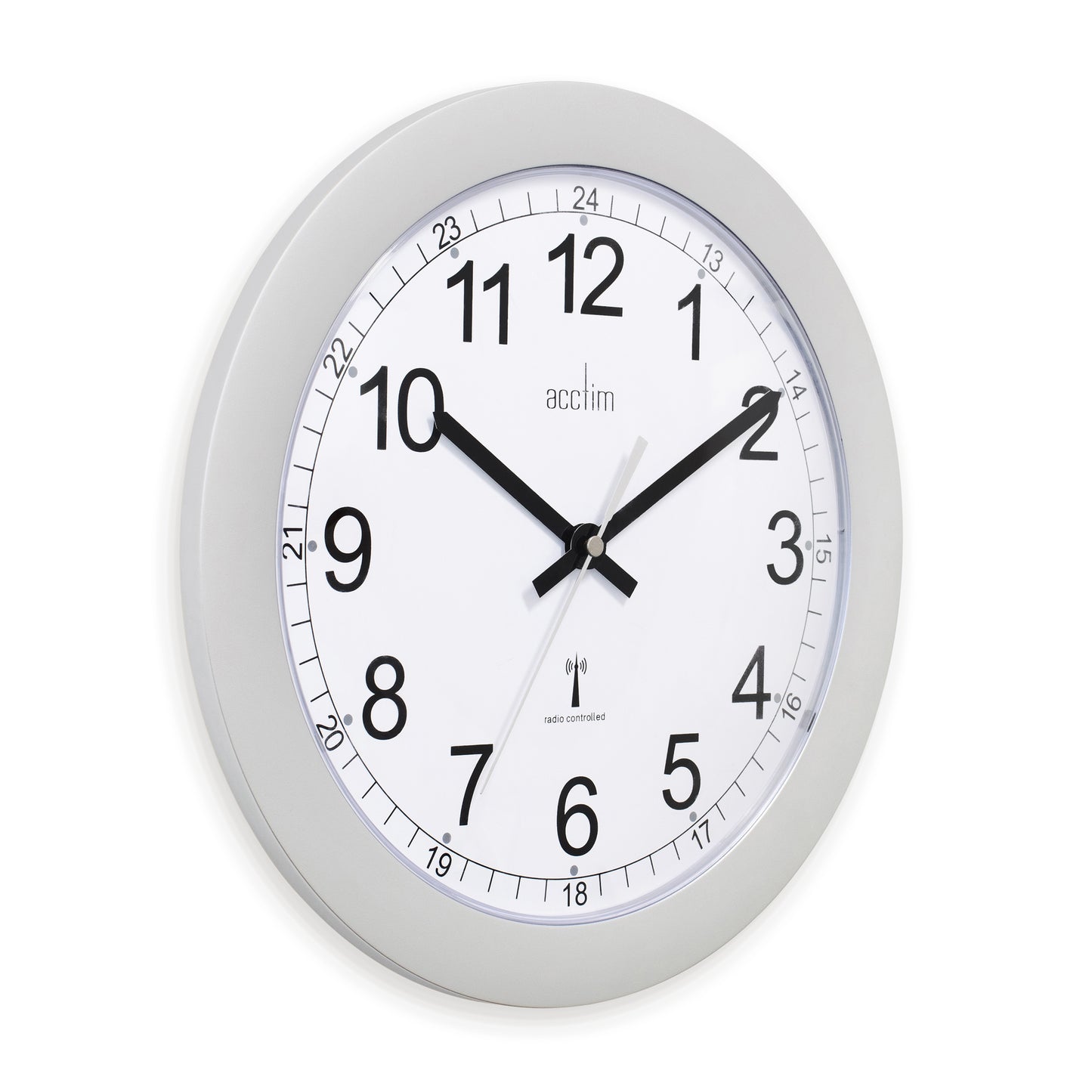Formia Silver Radio Controlled Wall Clock 30cm