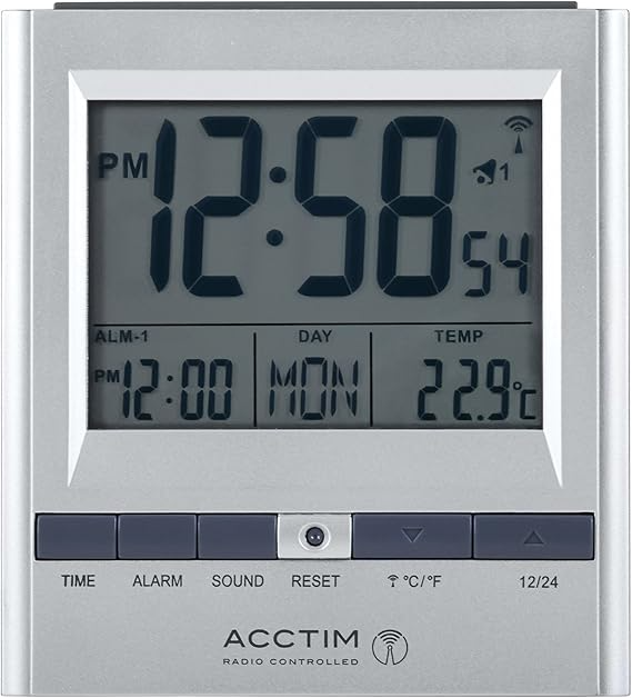 Chula Radio Controlled LCD Digital Alarm Clock 10cm