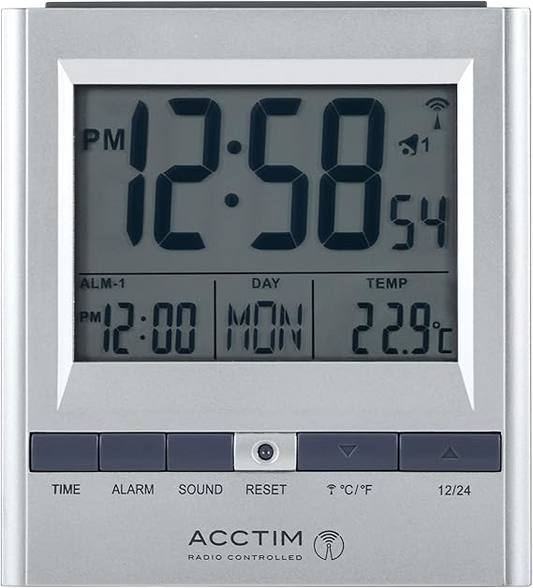 Chula Radio Controlled LCD Digital Alarm Clock 10cm