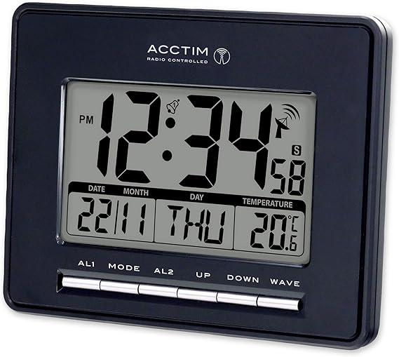 Infinity Radio Controlled LCD Digital Alarm Clock 17cm