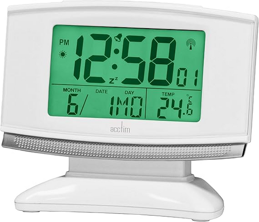 Integra 2 Radio Controlled LCD Digital Alarm Clock 13cm
