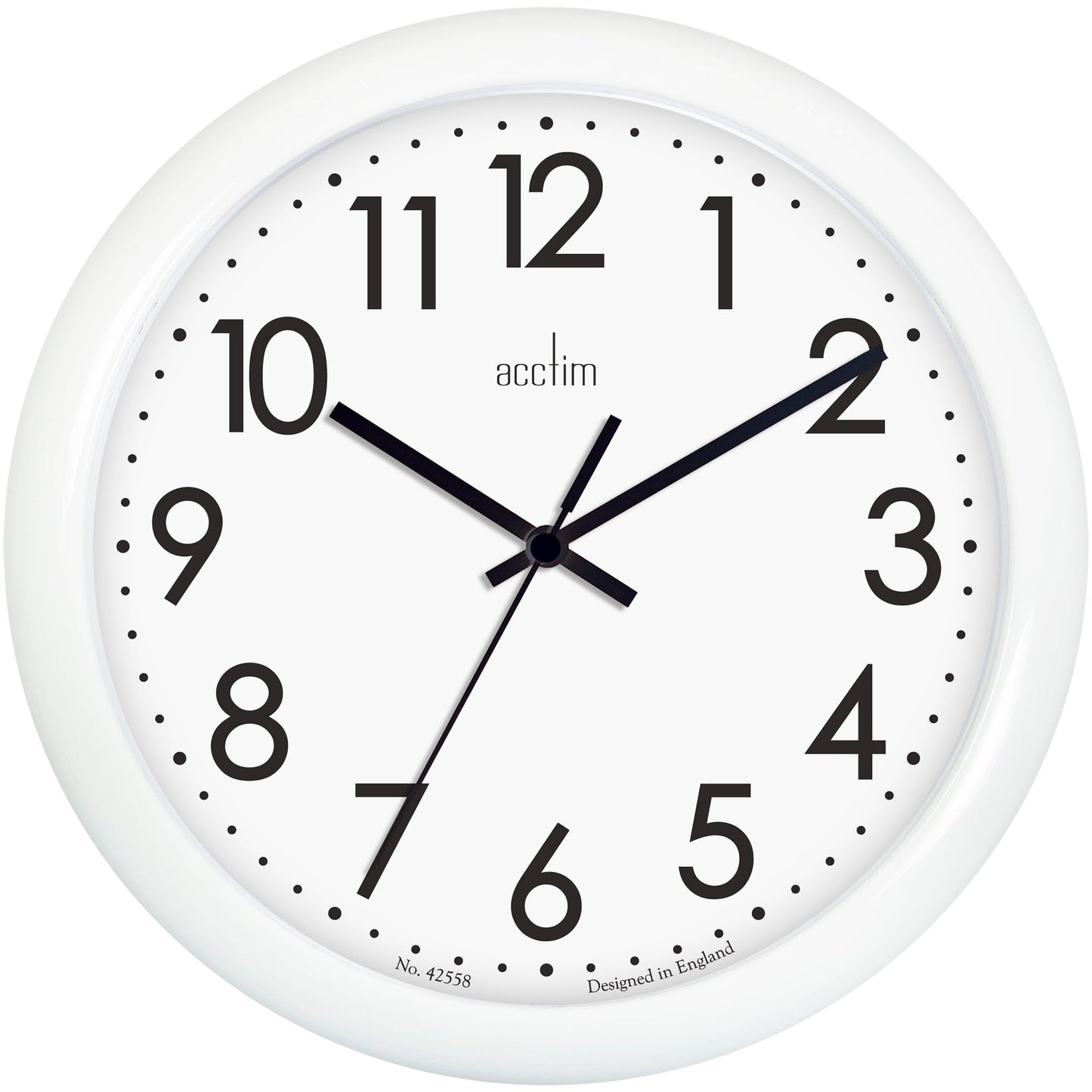 Abingdon White Wall Clock 25.5cm - TickTockClocks
