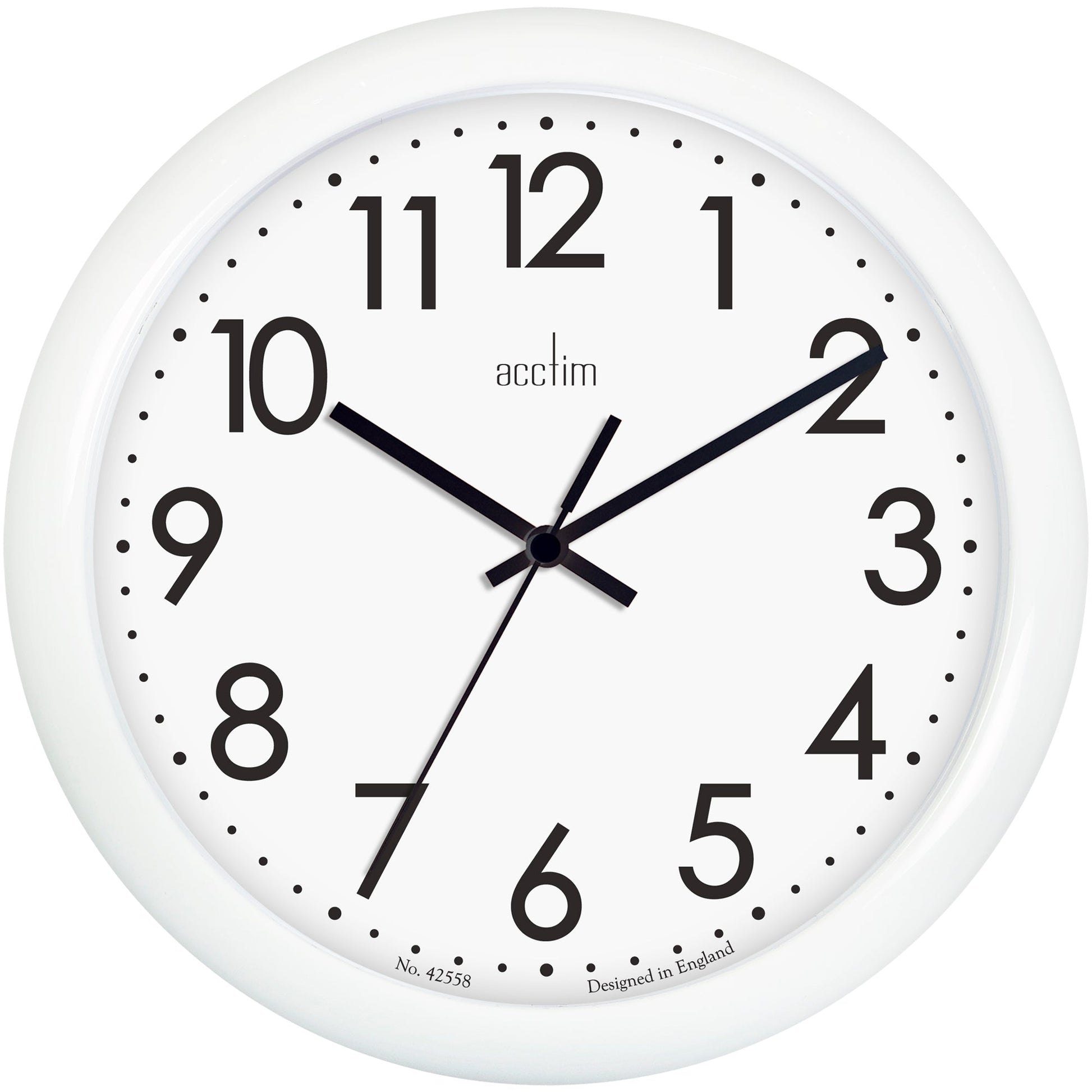 Abingdon White Wall Clock 25.5cm - TickTockClocks