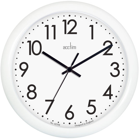 Abingdon White Wall Clock 25.5cm - TickTockClocks
