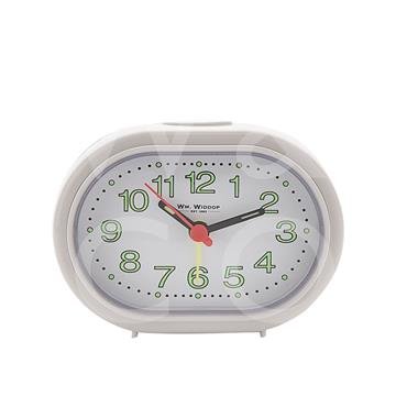 Alarm - Oval Beep Function White 9cm - TickTockClocks