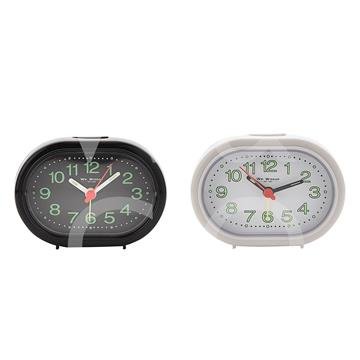 Alarm - Oval Beep Function White 9cm - TickTockClocks
