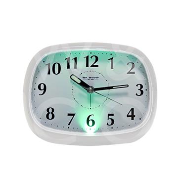 Alarm - Oval with Light & Snooze White 12.5cm - TickTockClocks