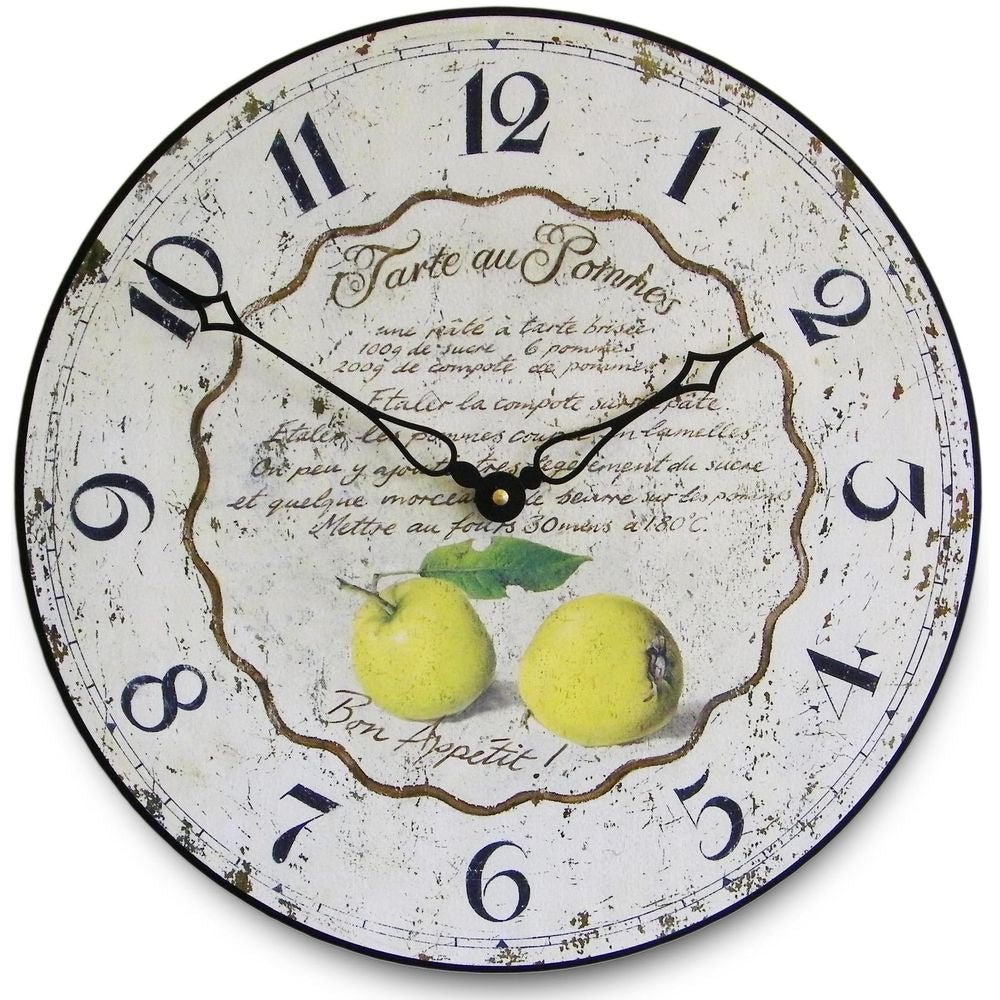 Apple Tart Recipe Wall Clock 36cm - TickTockClocks
