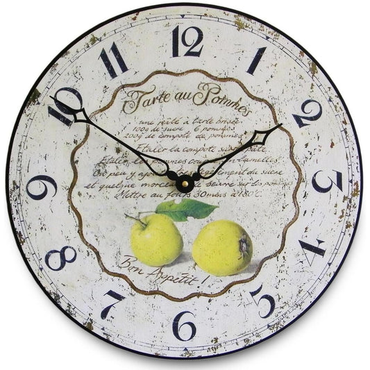 Apple Tart Recipe Wall Clock 36cm - TickTockClocks