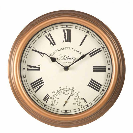 Astbury Outdoor Wall Clock with Thermometer 30cm - TickTockClocks