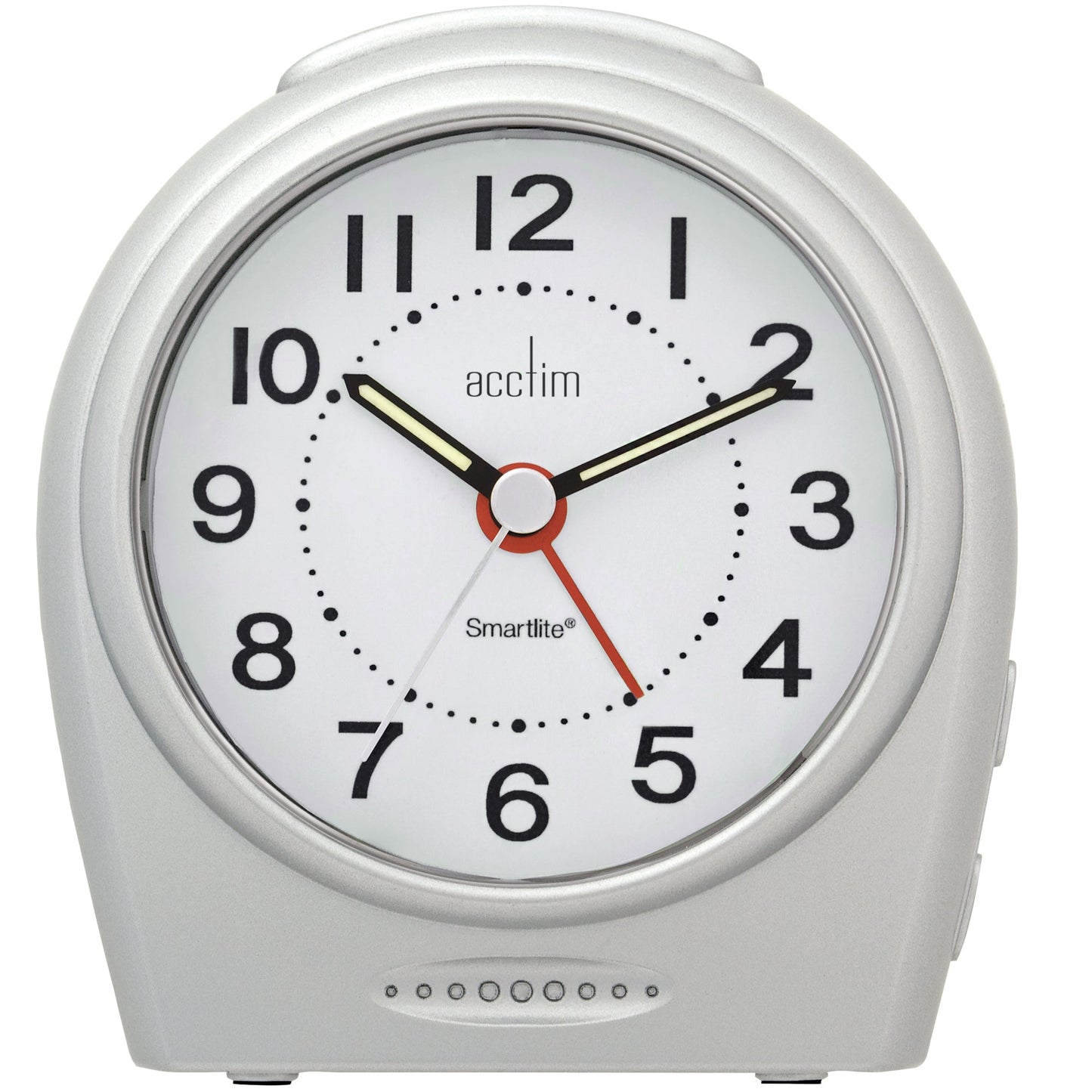 Astoria Silver Smartlite Alarm Clock 10cm - TickTockClocks