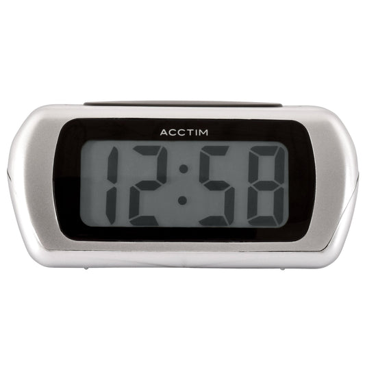 Auric Silver Alarm Clock 10.5cm - TickTockClocks