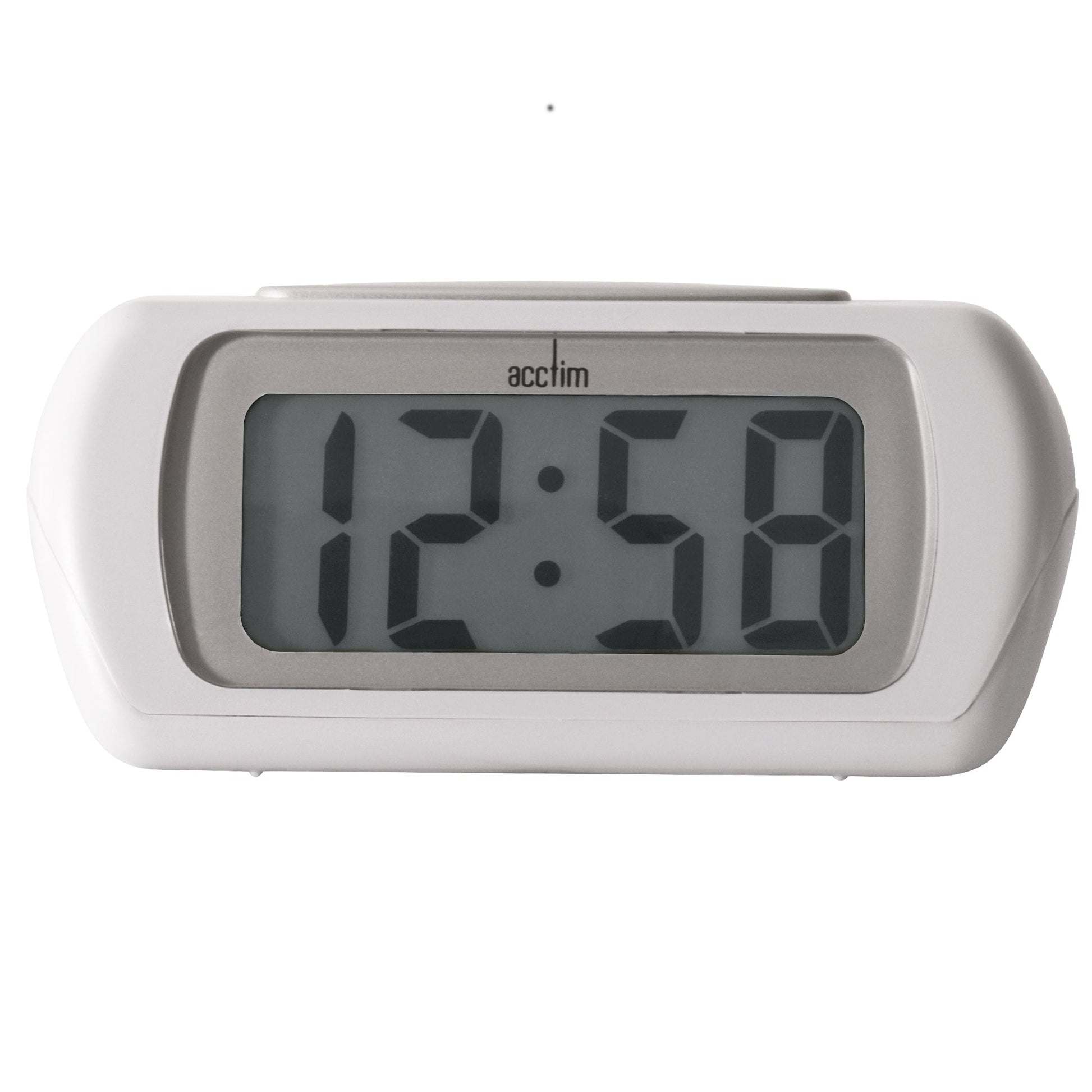 Auric White Alarm Clock 10.5cm - TickTockClocks