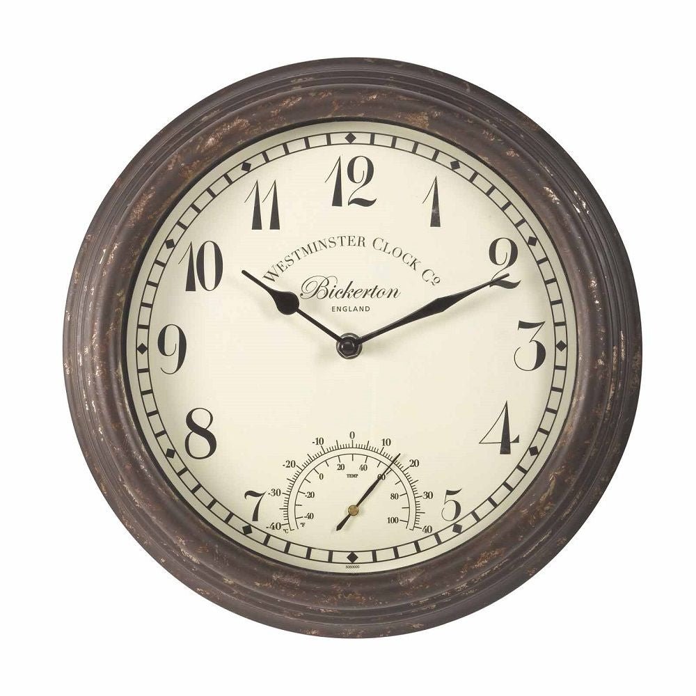 Bickerton Indoor/Outdoor Wall Clock with Thermometer 30cm - TickTockClocks