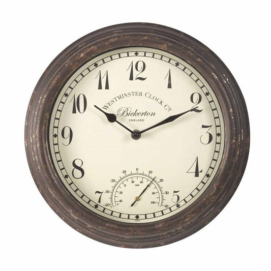 Bickerton Indoor/Outdoor Wall Clock with Thermometer 30cm - TickTockClocks