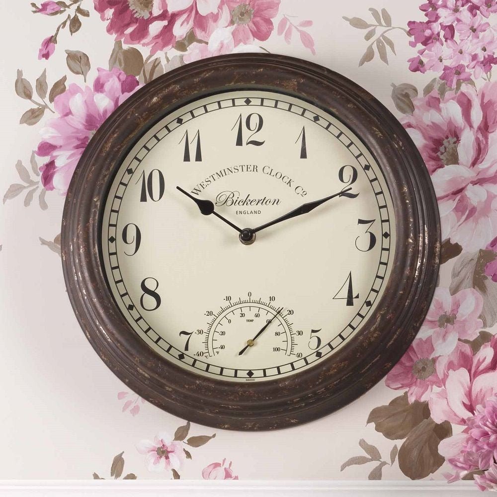 Bickerton Indoor/Outdoor Wall Clock with Thermometer 30cm - TickTockClocks