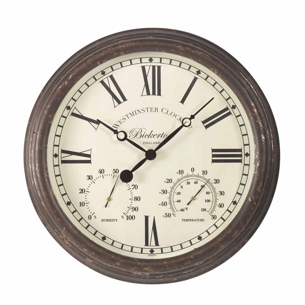 Bickerton Outdoor Wall Clock with Thermometer 38cm - TickTockClocks