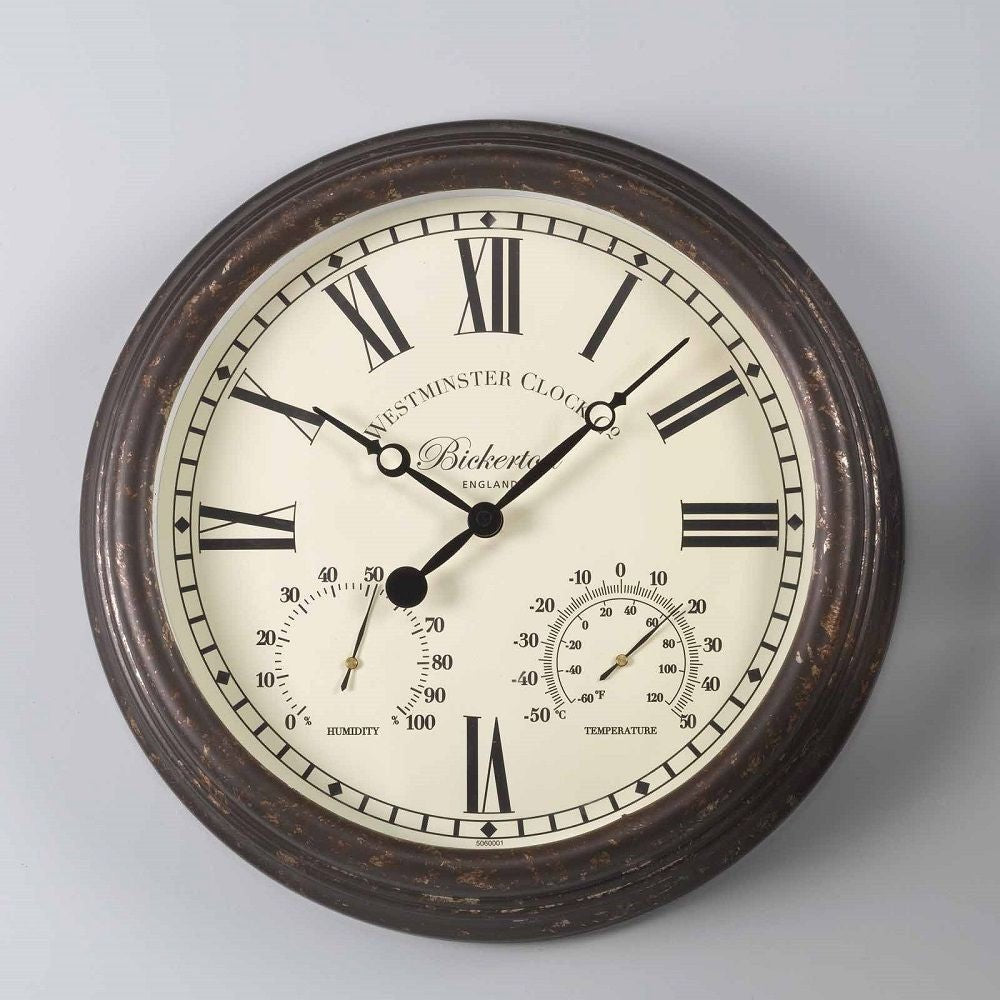 Bickerton Outdoor Wall Clock with Thermometer 38cm - TickTockClocks