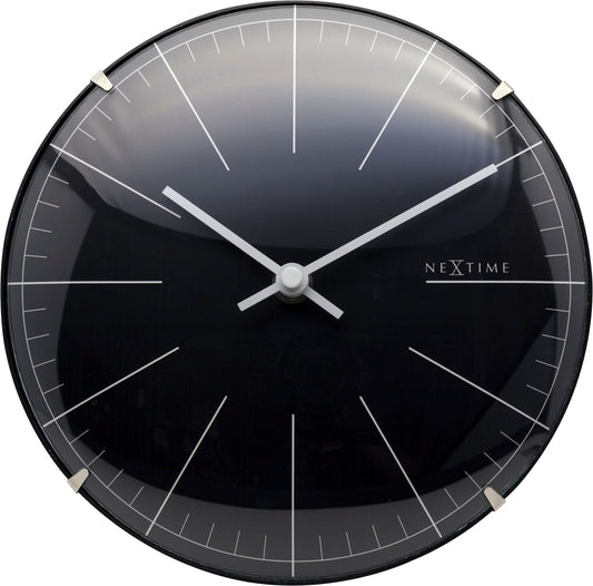 Big Stripe Mini Dome Black Wall Clock 20cm - TickTockClocks