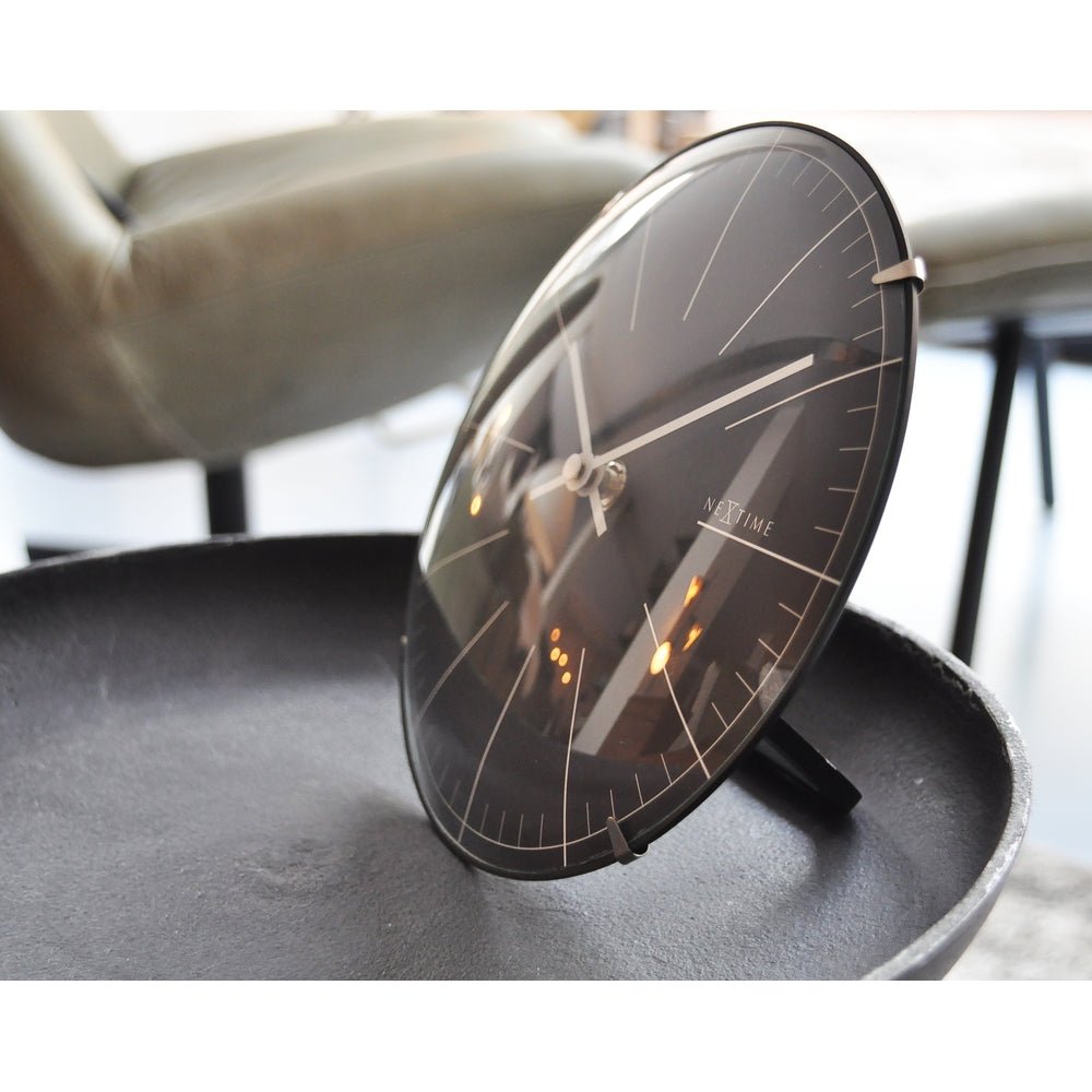 Big Stripe Mini Dome Black Wall Clock 20cm - TickTockClocks