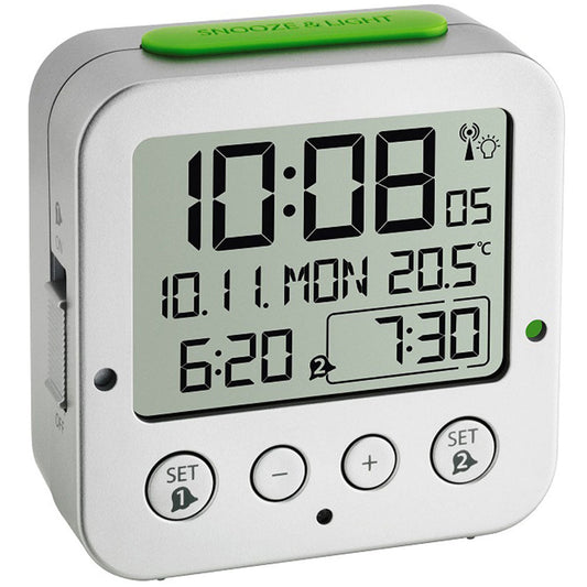 Bingo Radio Controlled Alarm Clock with Thermometer 8cm - TickTockClocks