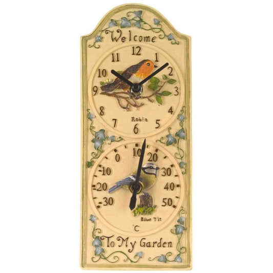 Birdberry Outdoor Wall Clock with Thermometer 30cm - TickTockClocks