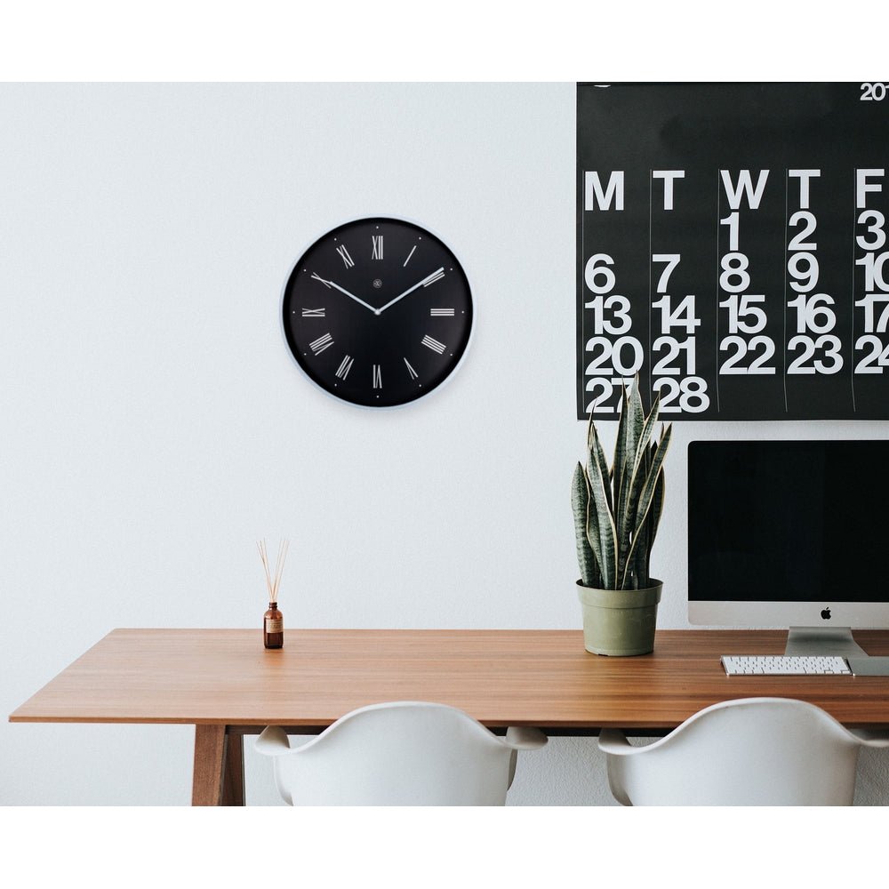 Black Felix Wall Clock 40cm - TickTockClocks