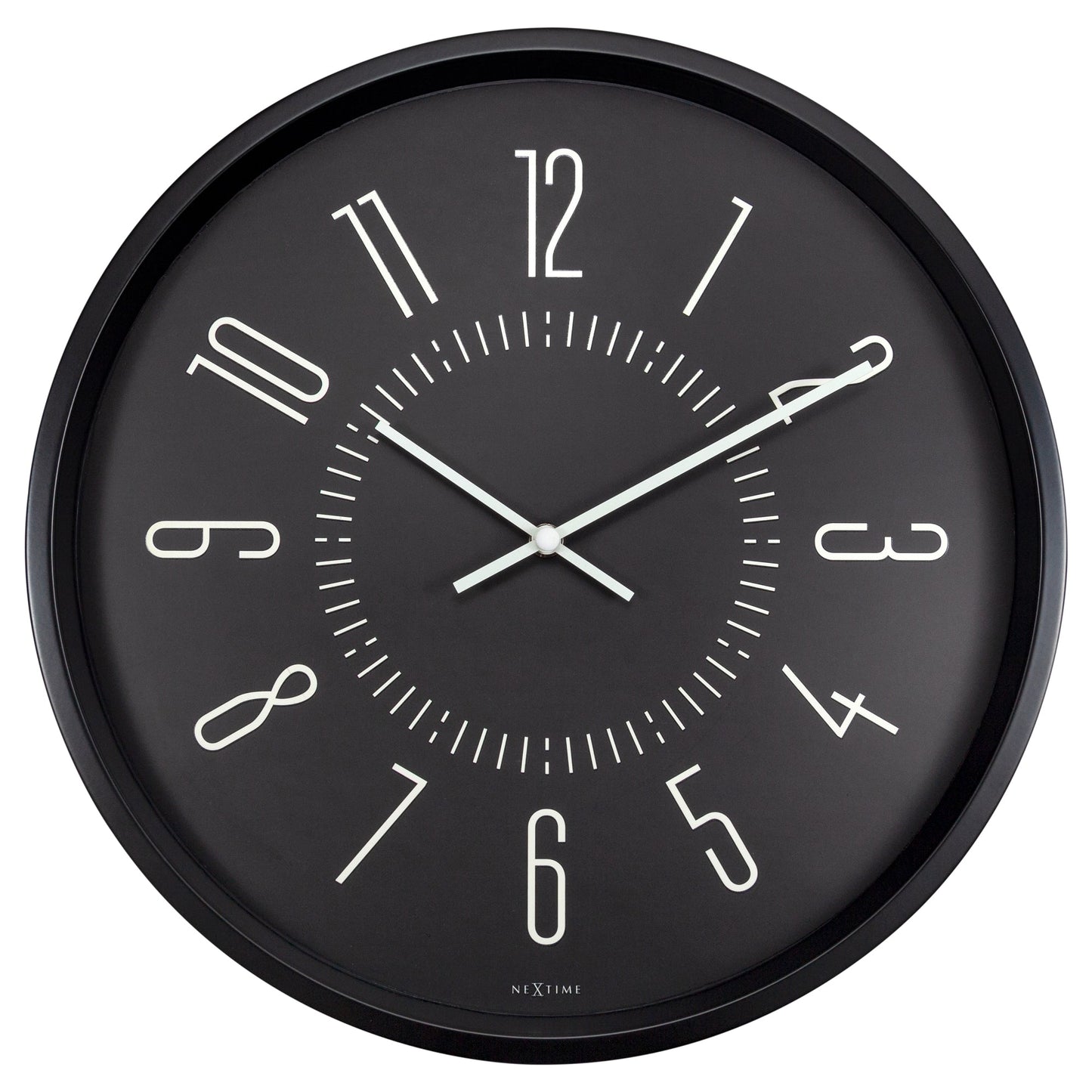 Black Luminous Wall Clock 20cm - TickTockClocks