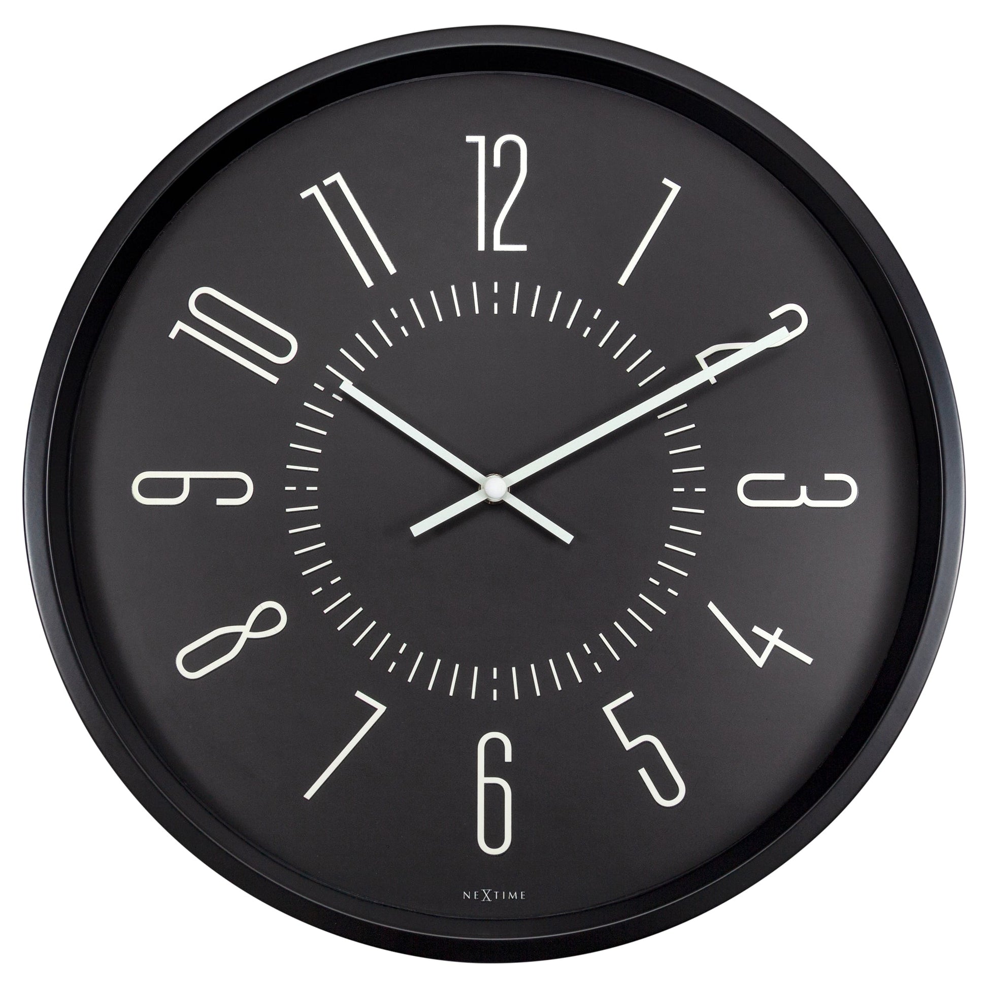 Black Luminous Wall Clock 20cm - TickTockClocks