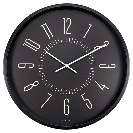 Black Luminous Wall Clock 20cm - TickTockClocks