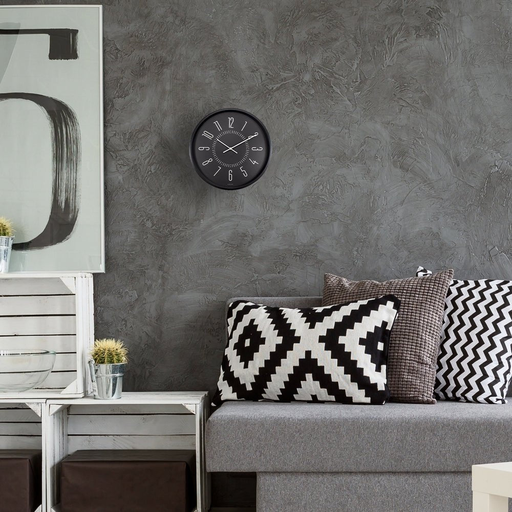 Black Luminous Wall Clock 20cm - TickTockClocks