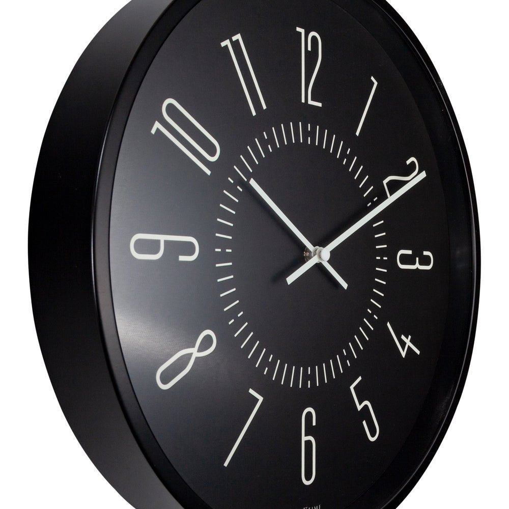 Black Luminous Wall Clock 20cm - TickTockClocks