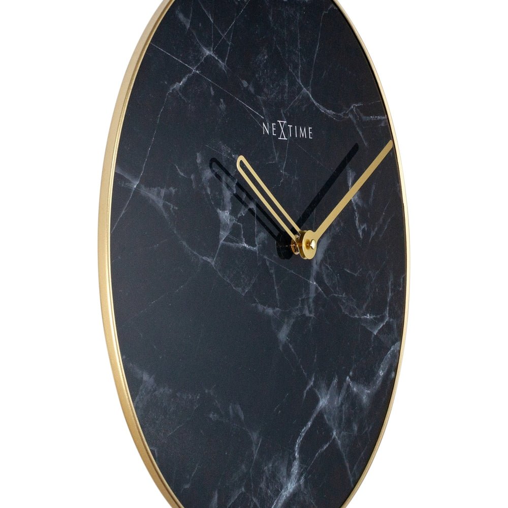 Black Marble Wall Clock 40cm - TickTockClocks