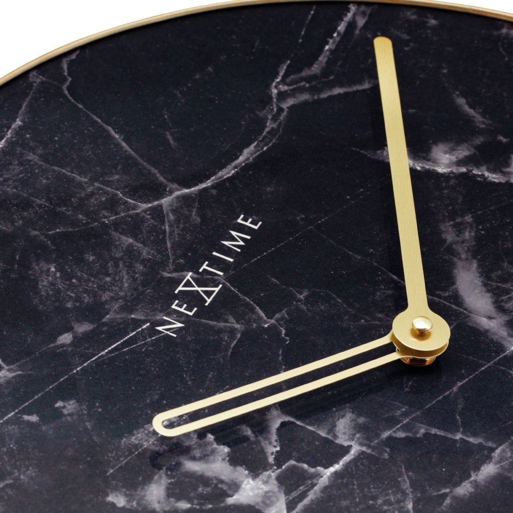 Black Marble Wall Clock 40cm - TickTockClocks