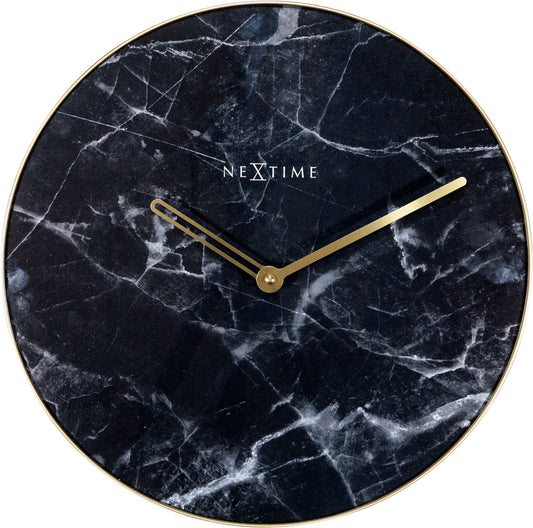 Black Marble Wall Clock 40cm - TickTockClocks
