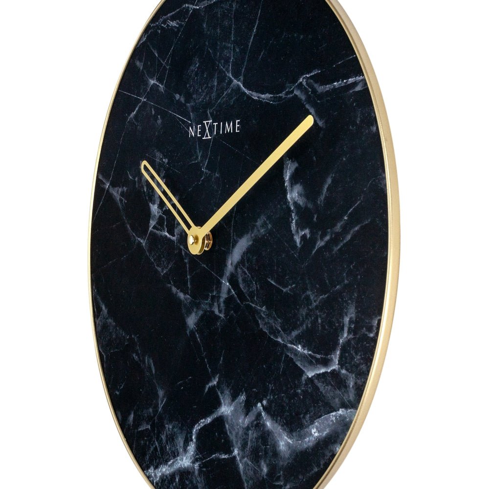 Black Marble Wall Clock 40cm - TickTockClocks