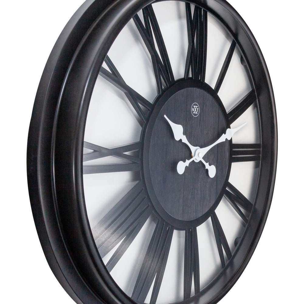 Black Quebec Wall Clock 51cm - TickTockClocks