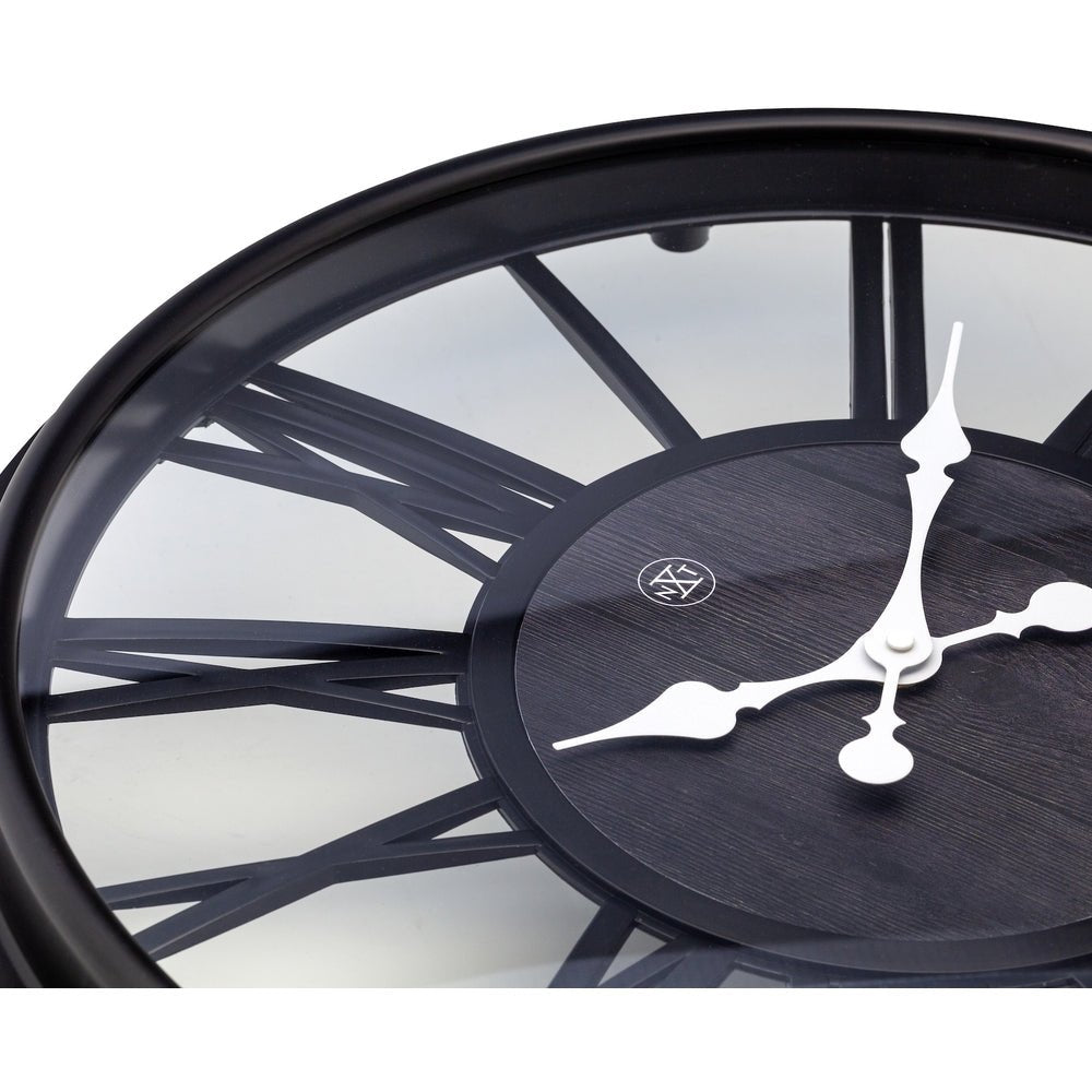 Black Quebec Wall Clock 51cm - TickTockClocks