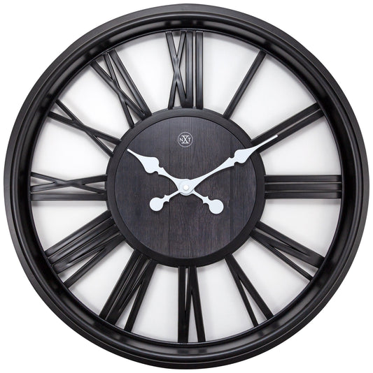 Black Quebec Wall Clock 51cm - TickTockClocks