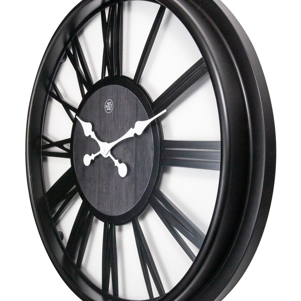 Black Quebec Wall Clock 51cm - TickTockClocks