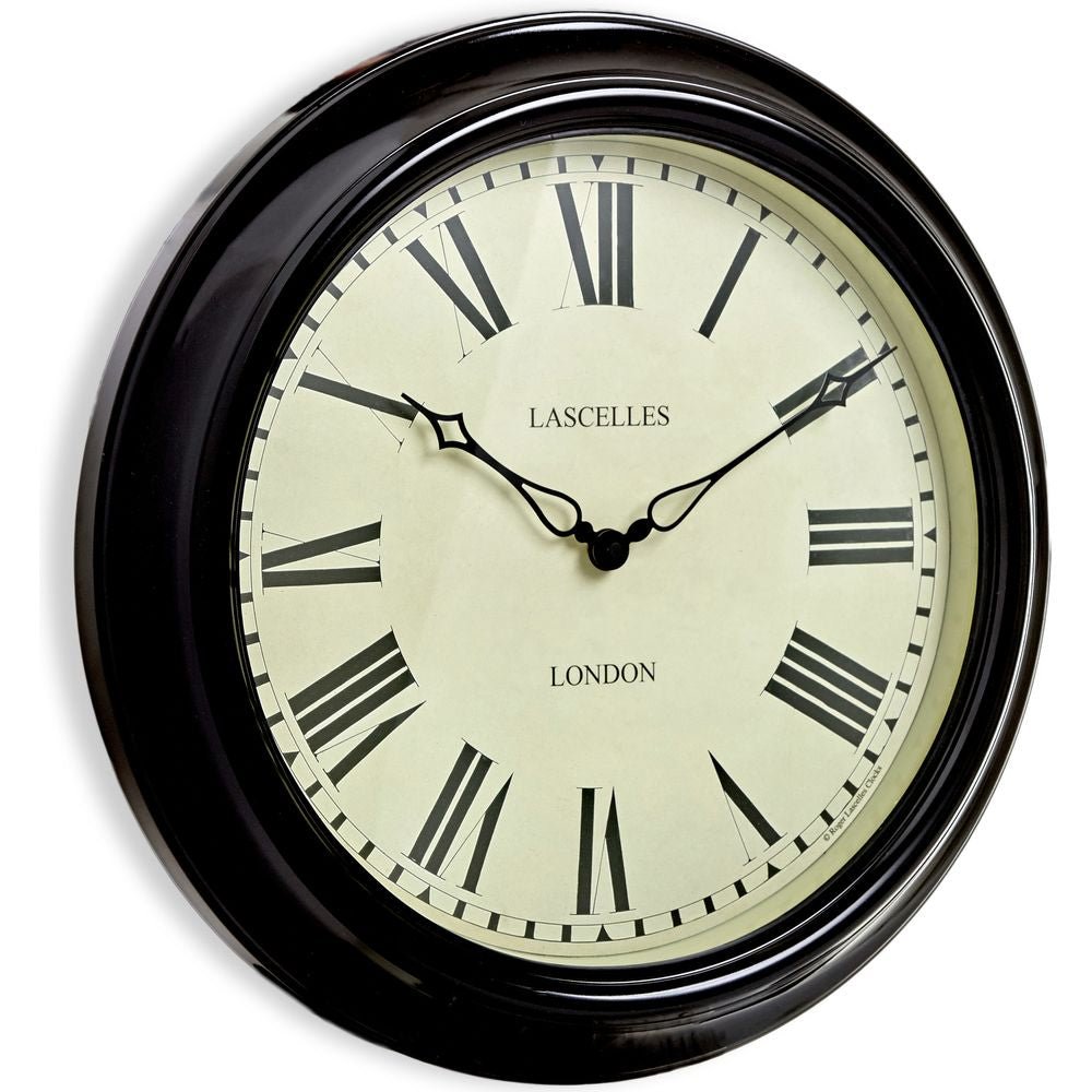 Black Station Wall Clock 45.5cm - TickTockClocks